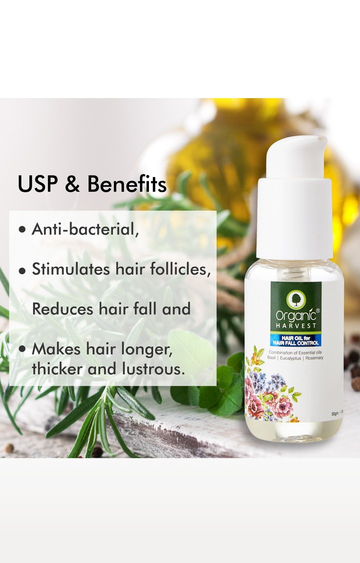 Organic Harvest | Organic Harvest Hair Oil for Hair Fall Control, 50ml 2