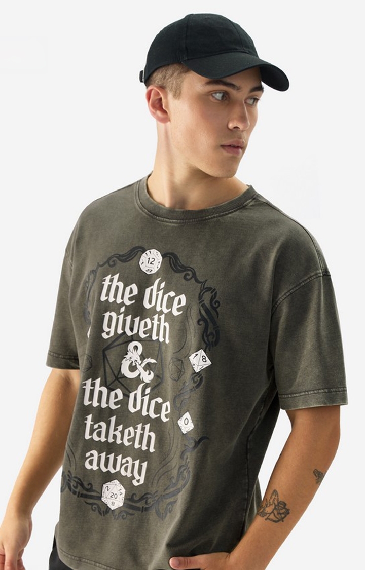 Men's Dungeons & Dragons Dice Give & Take Oversized T-Shirts