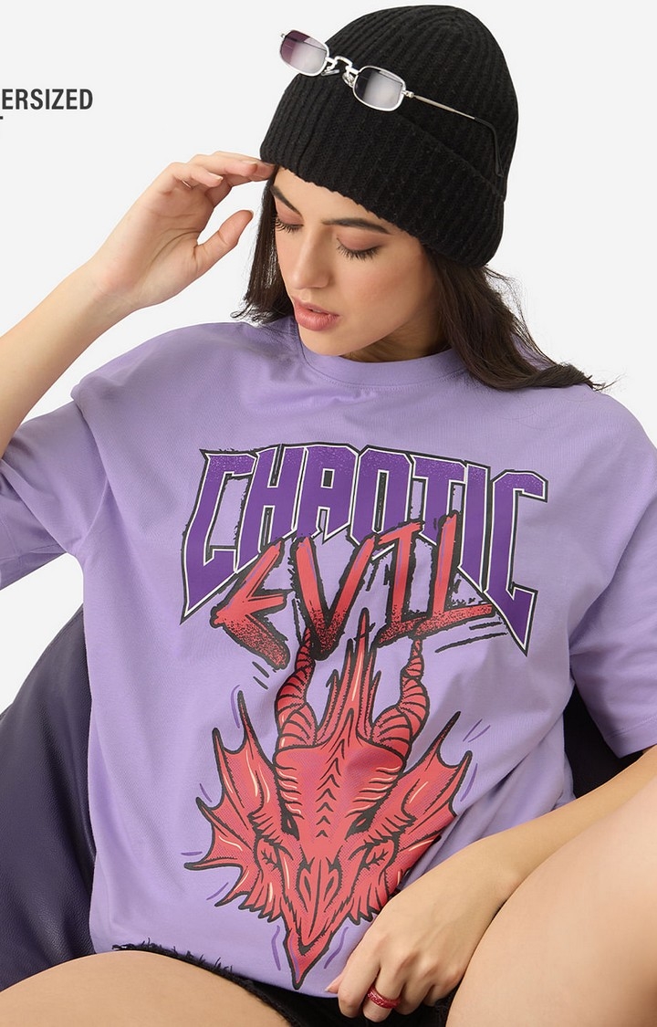 The Souled Store | Women's Dungeons And Dragons: Chaotic Evil Women's Oversized T-Shirt