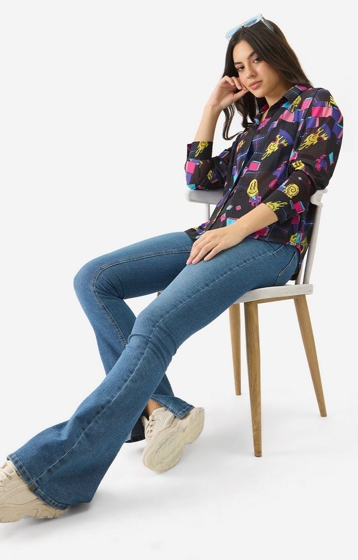 Women's Mesh Shirt: Trippy Smiles Women's Boyfriend Shirts
