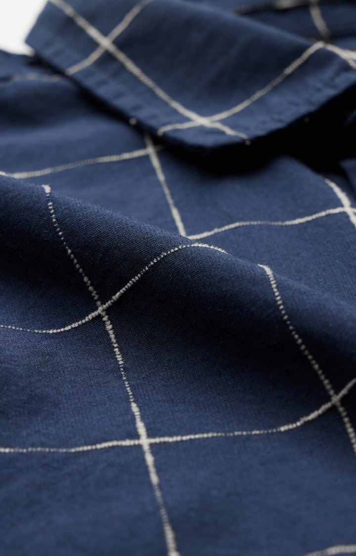 Men's Navy Half Sleeve Casual Shirt