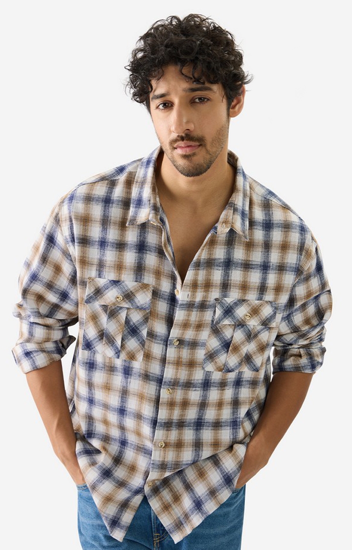 The Souled Store | Men's Khaki Utility Casual Shirt