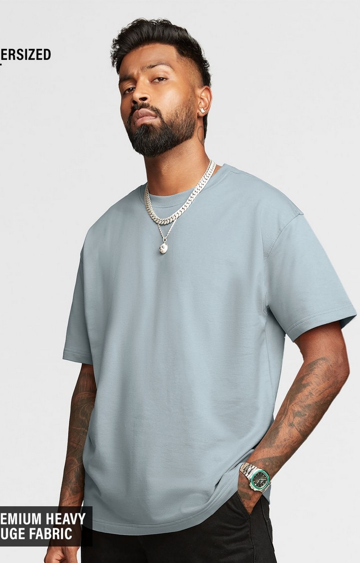 The Souled Store | Men's Solids: Slate Grey Oversized T-Shirt