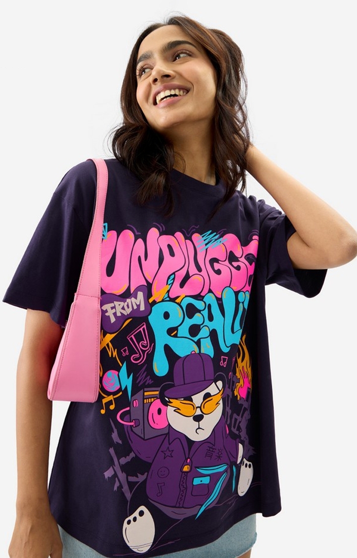 Women's  Original Unplugged From Reality  Oversized T-Shirt