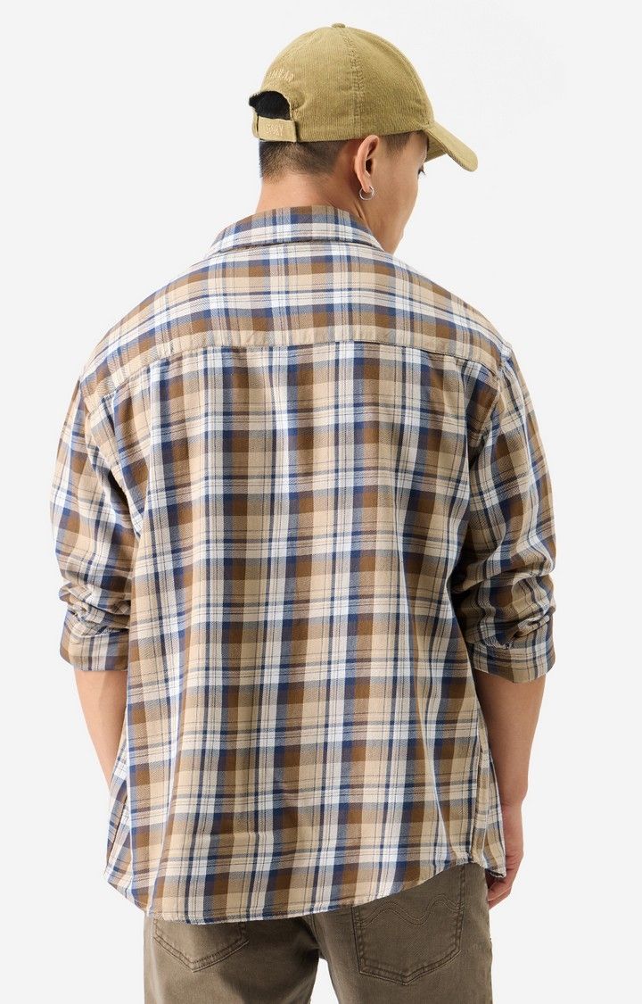 Men's Plaid: Brown Bisque Men's Utility Shirts