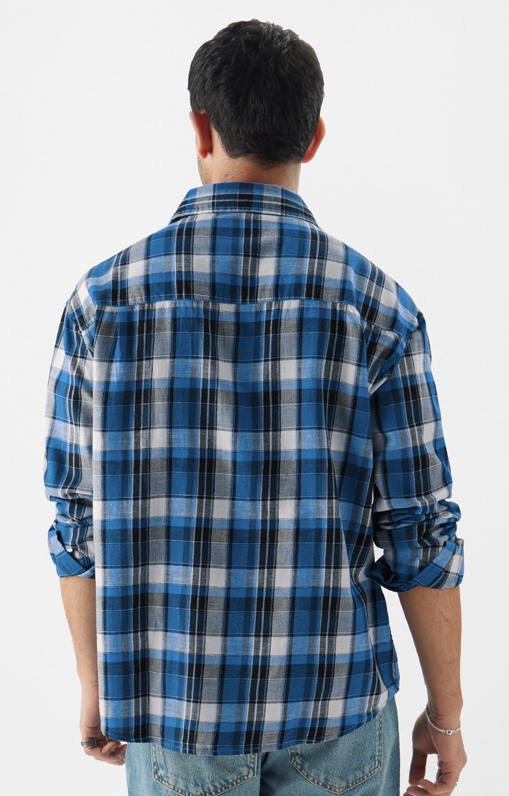 Men's Plaid: Imperial Blue Men's Utility Shirts
