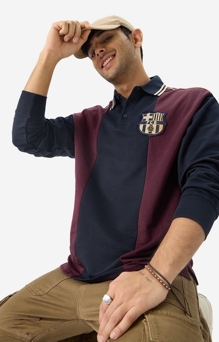 The Souled Store | Men's FCB: Love of Football Men's Rugby Polo T-Shirt