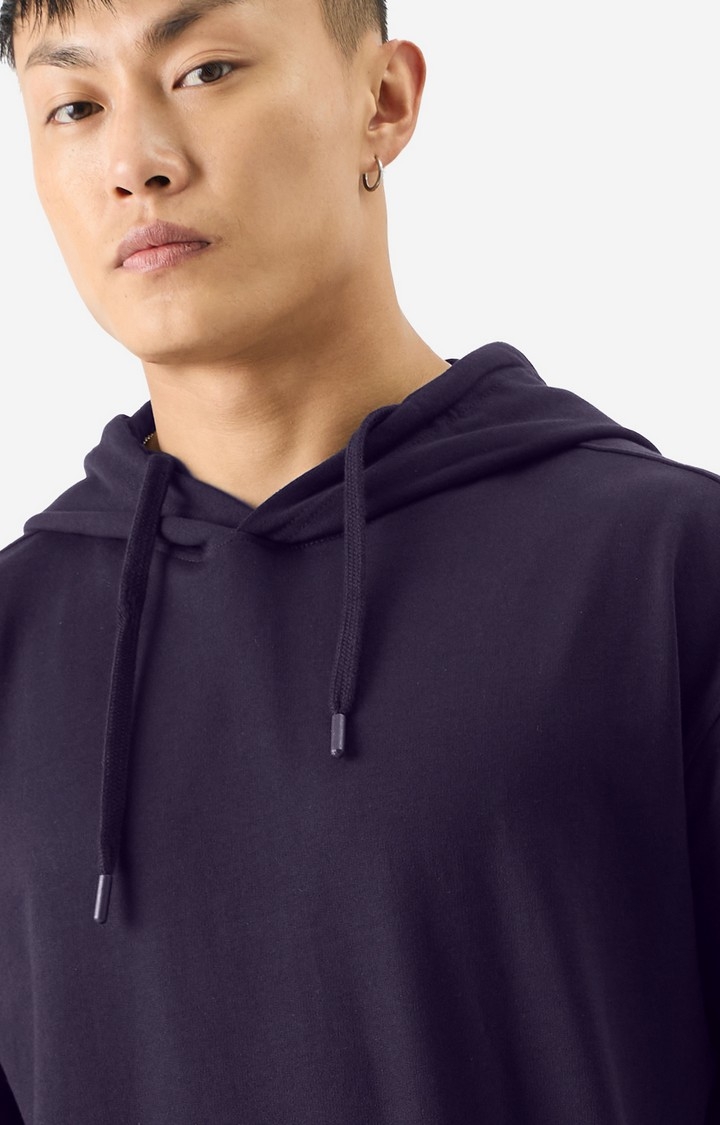 Men's Solid Berry Hooded T-Shirts