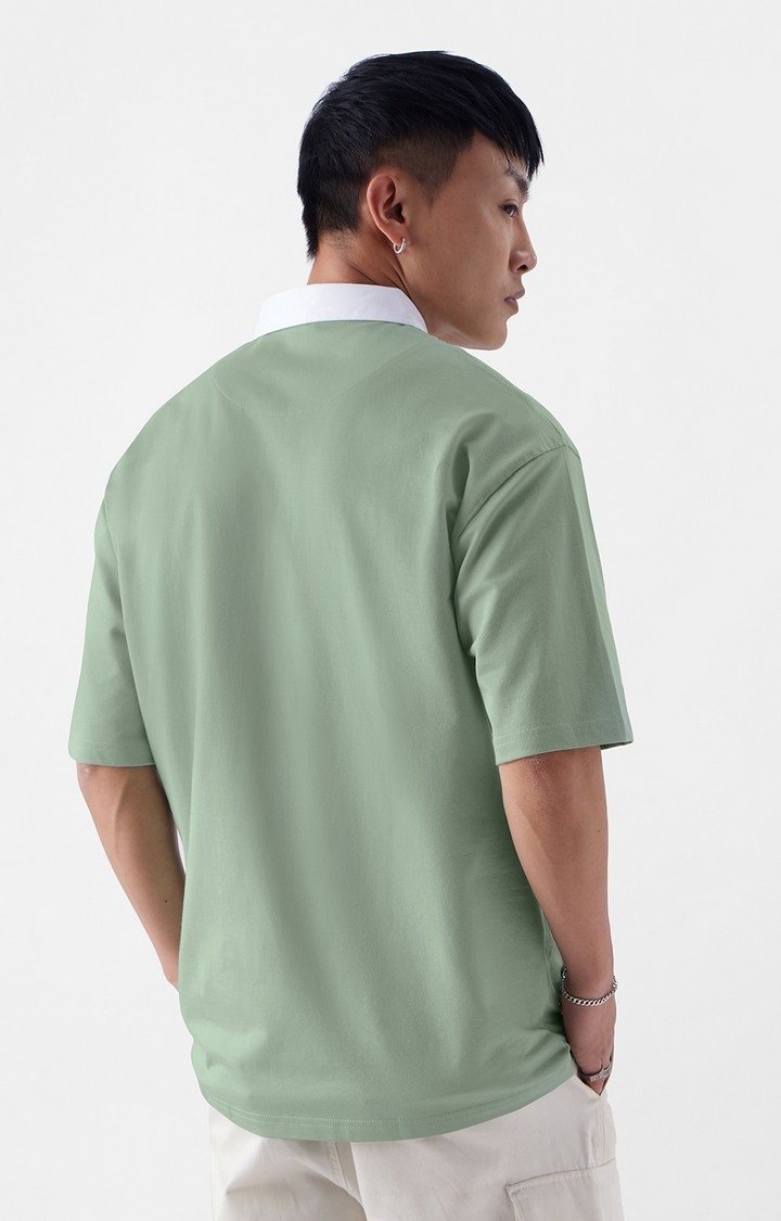 Men's Solids: Jade Oversized Polo T-Shirt