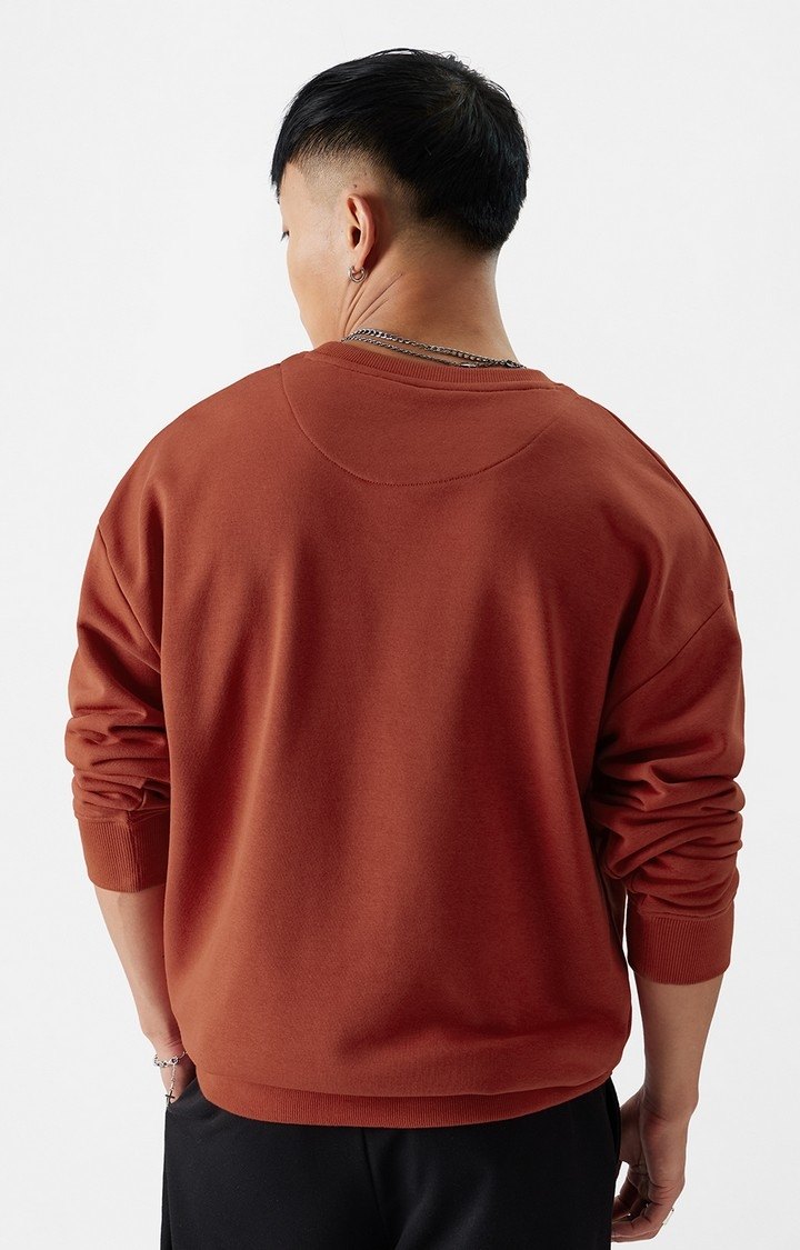 Men's Solids: Red Clay Men's Oversized Sweatshirts