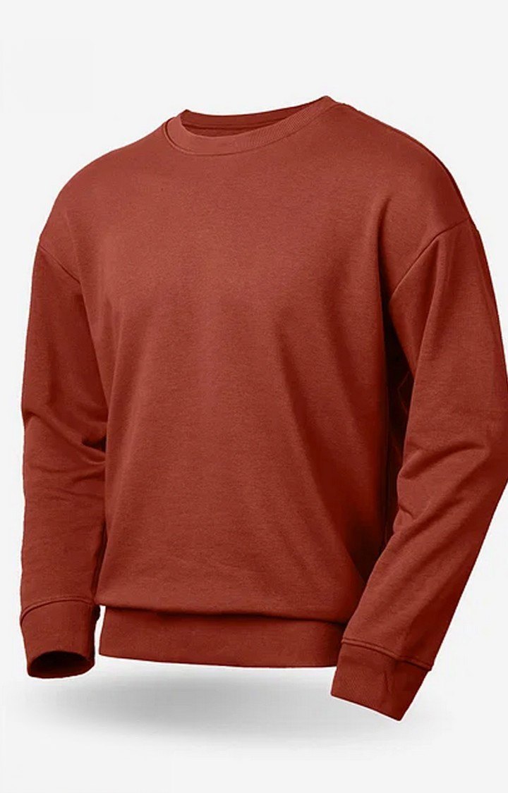 Men's Solids: Red Clay Men's Oversized Sweatshirts