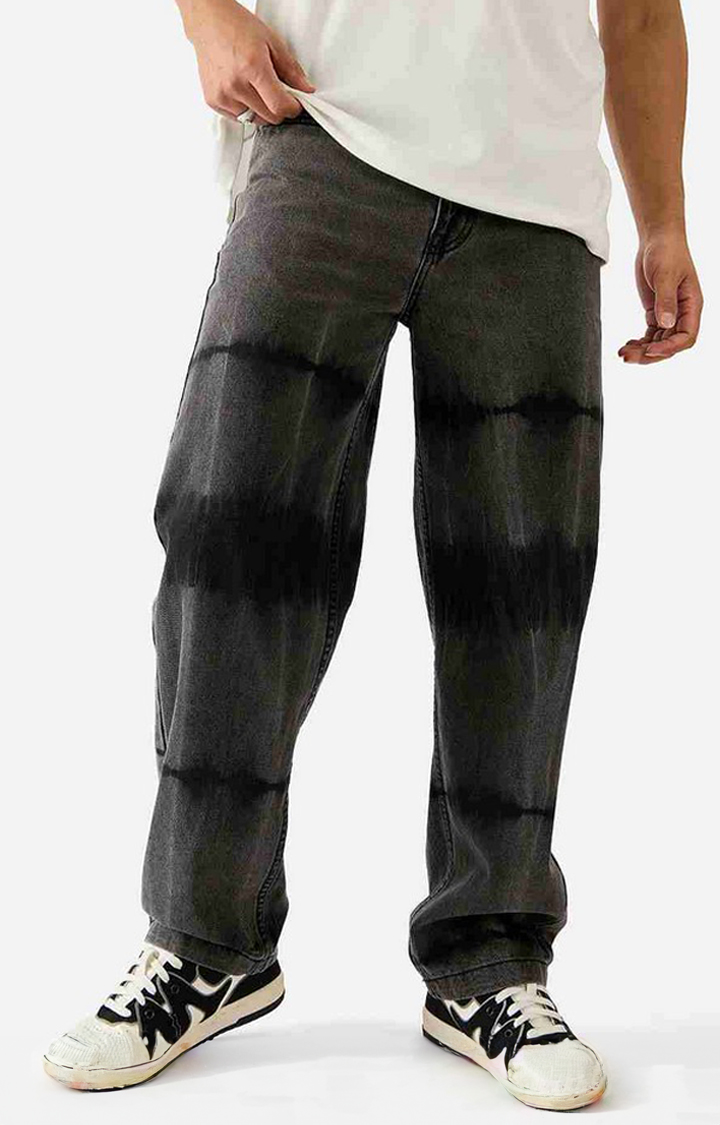 Men's Grey Cotton Solid Relaxed Jeans