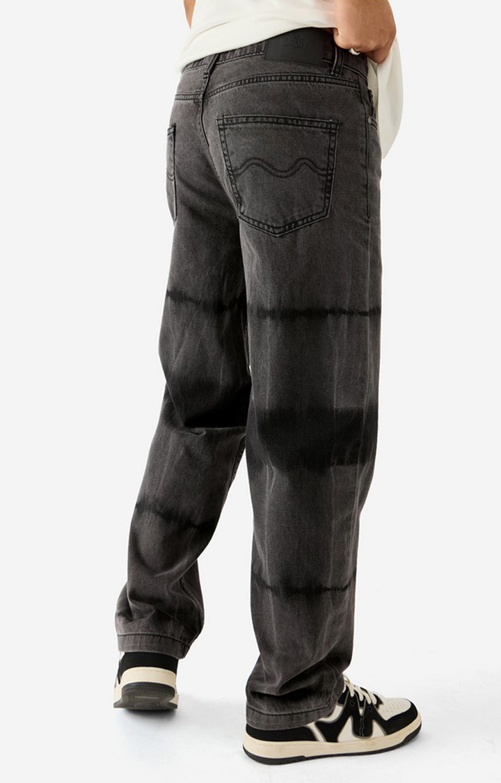 Men's Grey Cotton Solid Relaxed Jeans