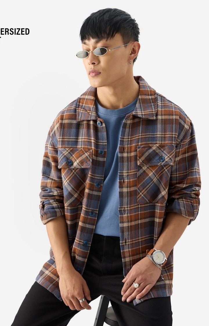 The Souled Store | Men's Plaids: Orion Brown Men's Flannel Shackets