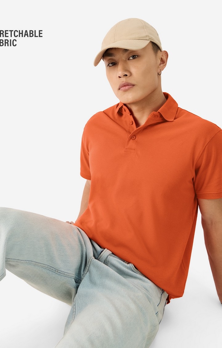 Men's Solids: Tangerine Polo T-Shirt
