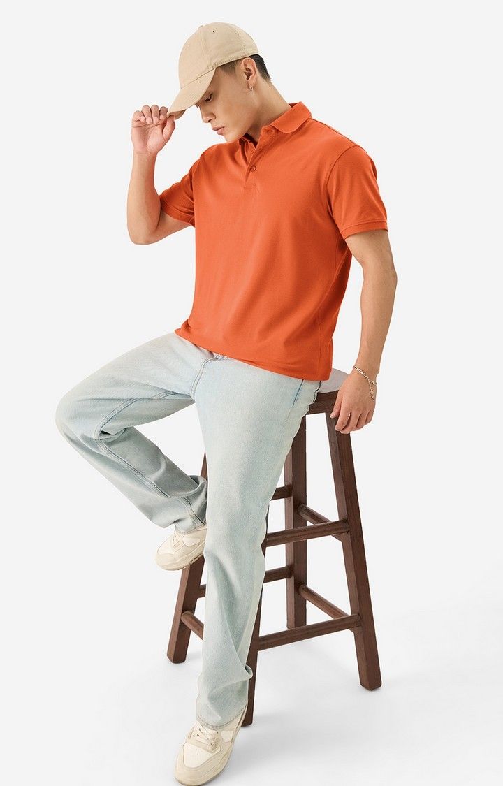 Men's Solids: Tangerine Polo T-Shirt