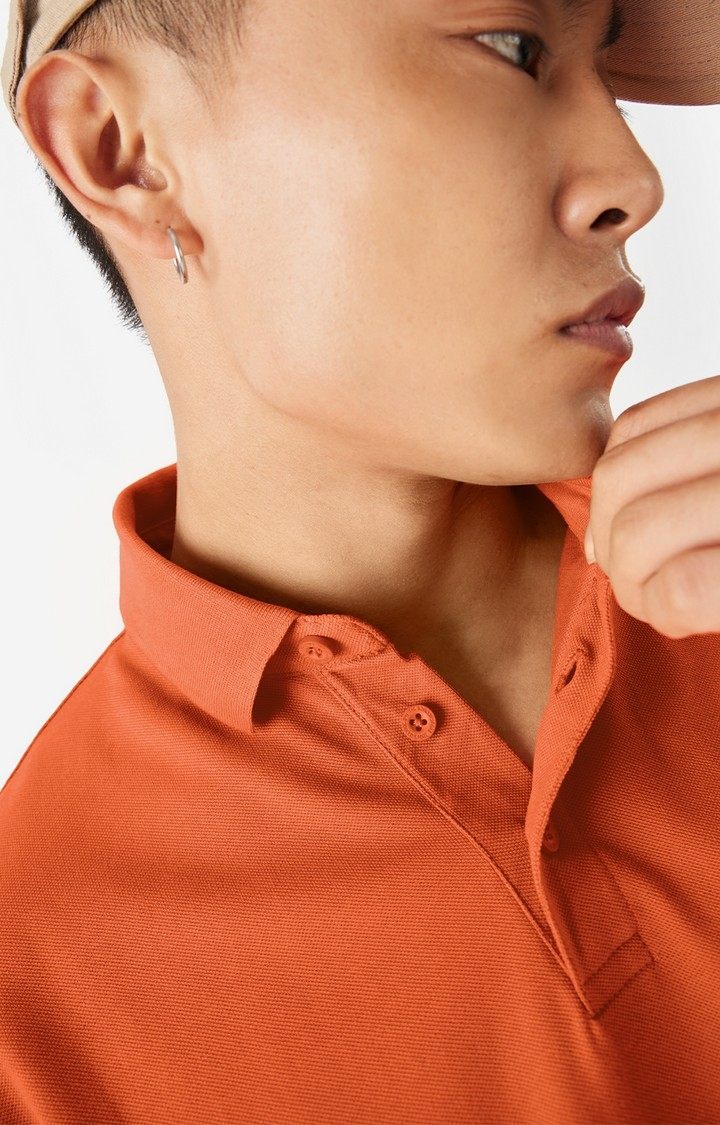 Men's Solids: Tangerine Polo T-Shirt