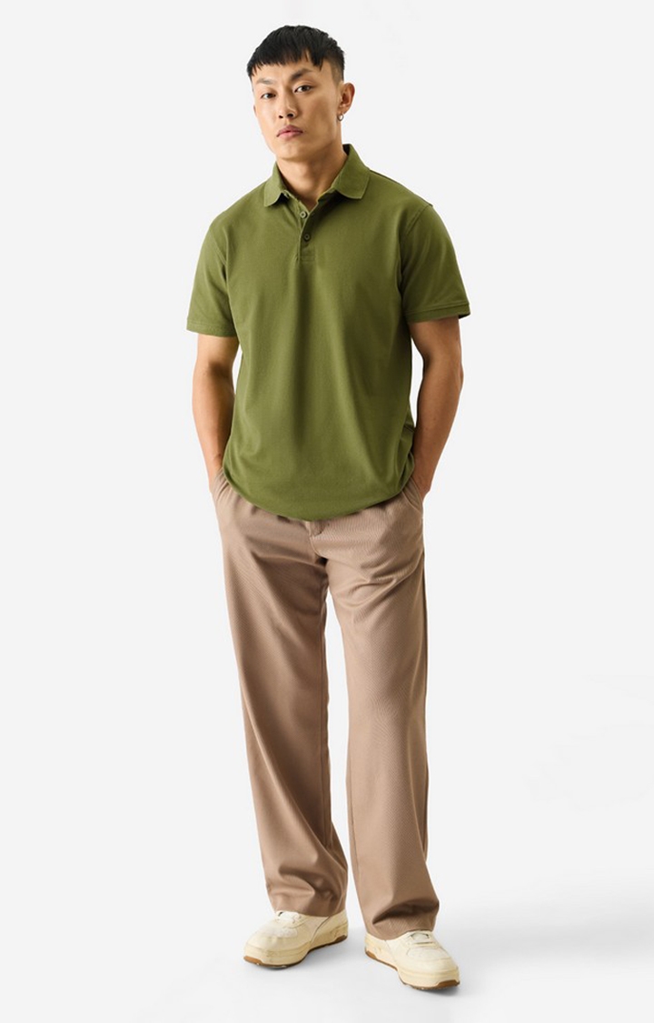 The Souled Store | Men's Solids Cedar Polo T-Shirt