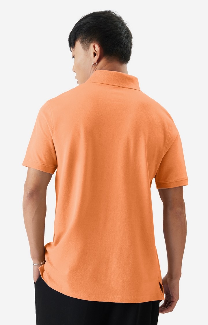 Men's Solids Apricot Polo T-Shirt