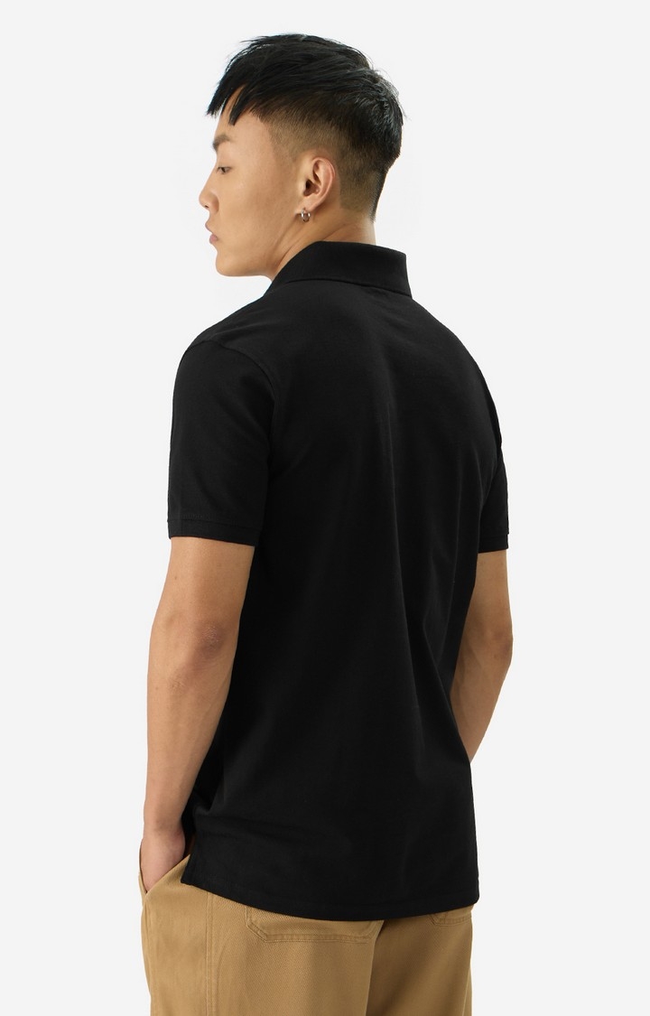 Men's Solids: Black Polos