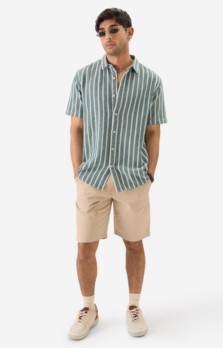 Men's TSS Originals: Stripes Green Men's Textured Shirts