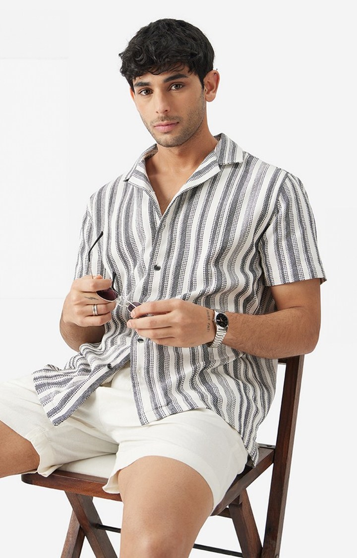 Men's TSS Originals: Monochrome Stripes Men's Textured Shirts