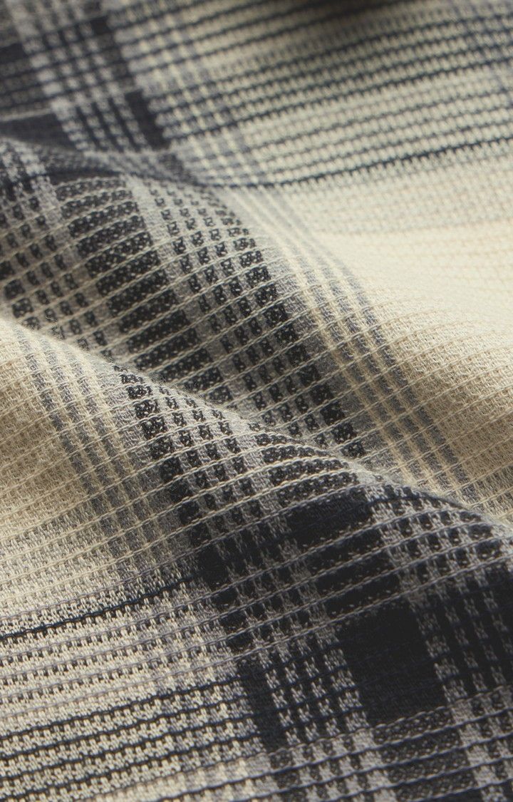 Men's Plaid: Waffle Black Men's Textured Shirts