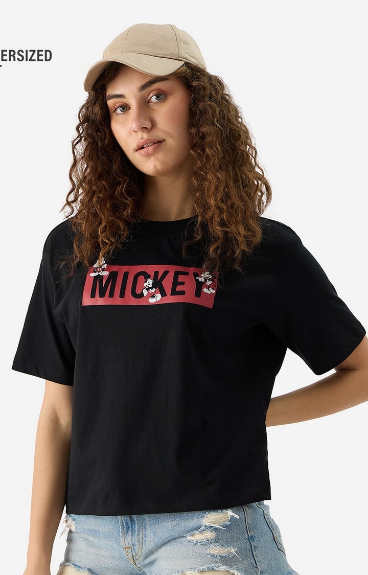 The Souled Store | Women's Disney: Mickey Expression Women's Oversized T-Shirt