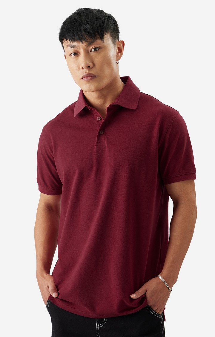 The Souled Store | Men's Solids: Rhubarb Polo T-Shirt