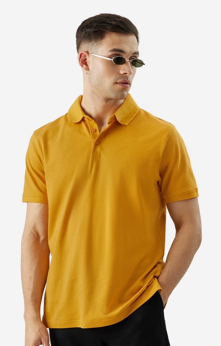 The Souled Store | Men's Solids: Ochre Polo T-Shirt