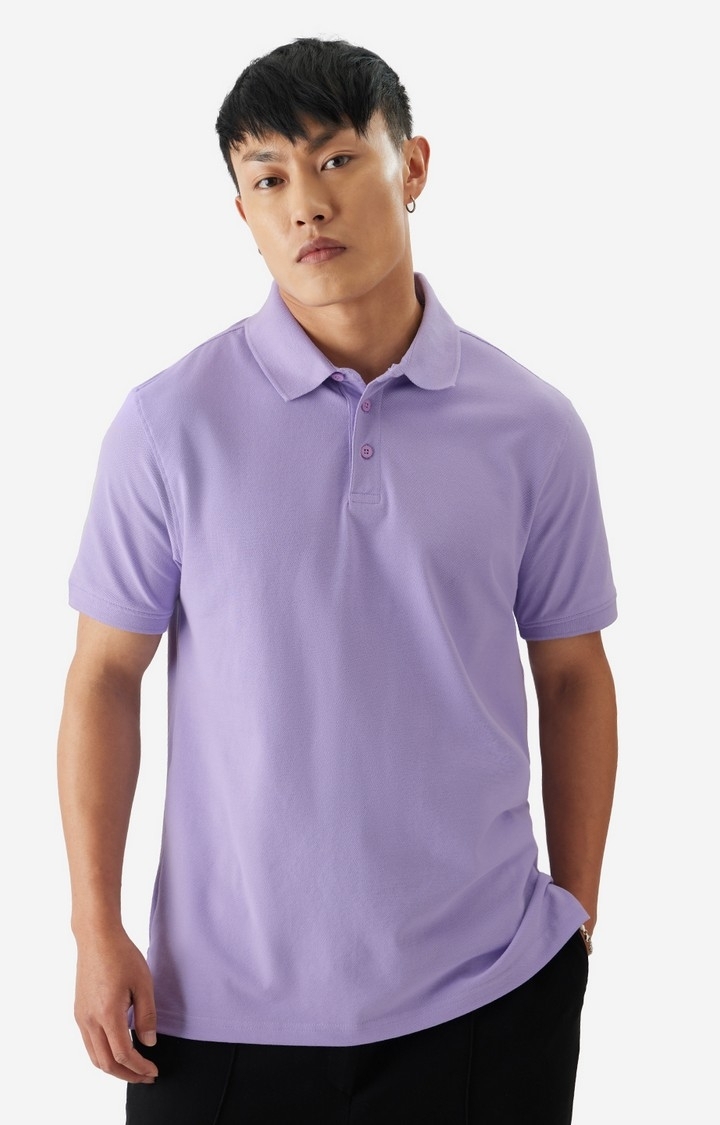 Men's Solids: Deep Lavender Polo T-Shirt