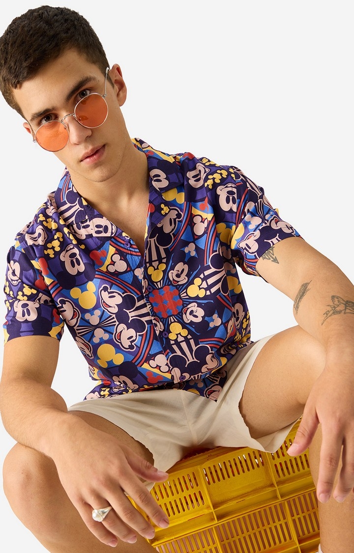 Men's Mickey Mouse Kaleidoscope Summer Casual Shirt