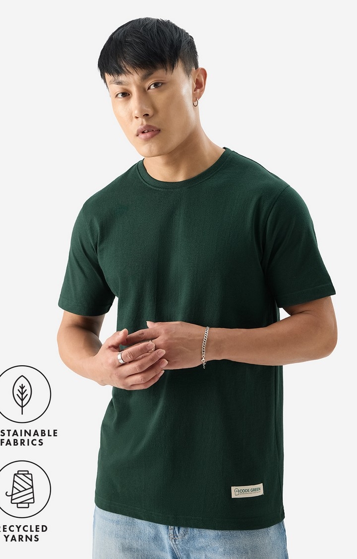 The Souled Store | Men's Classic Sustainable Tee: Emerald Green T-Shirt