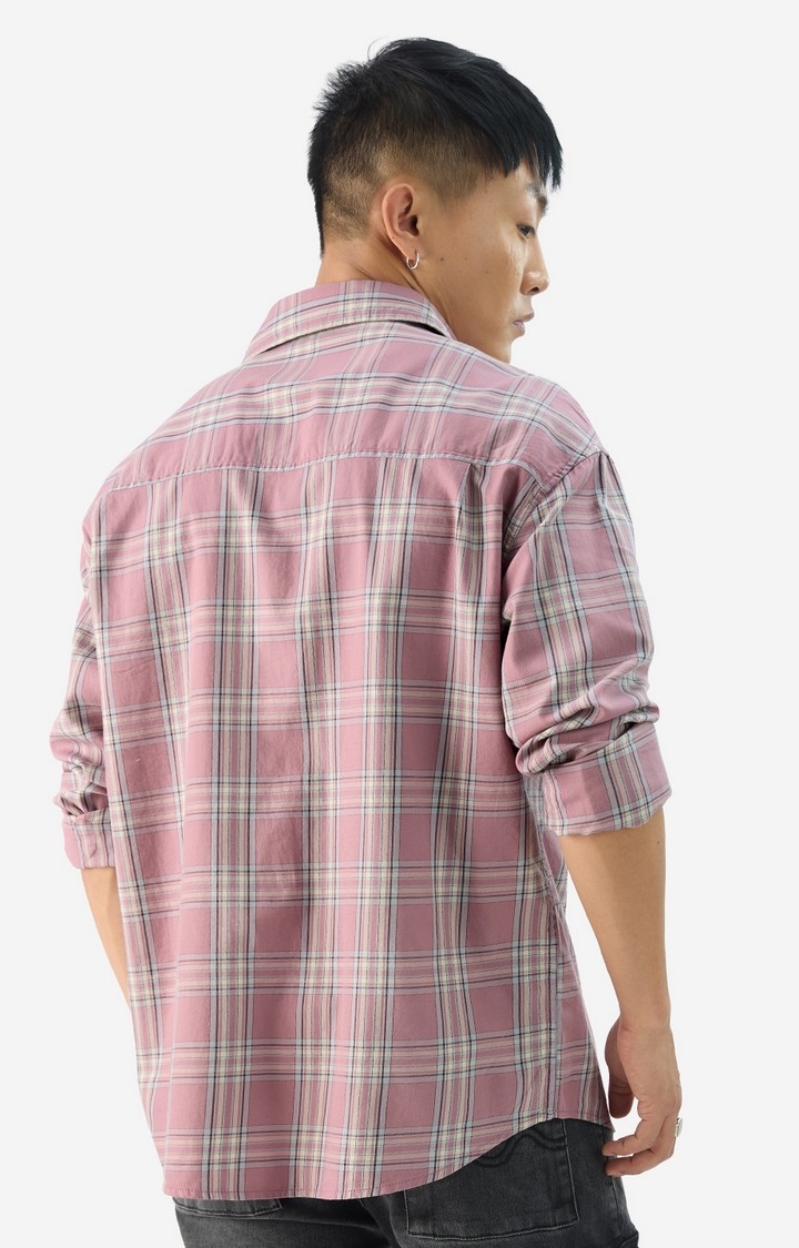 Men's Plaid: Blush Rose Men's Relaxed Shirts