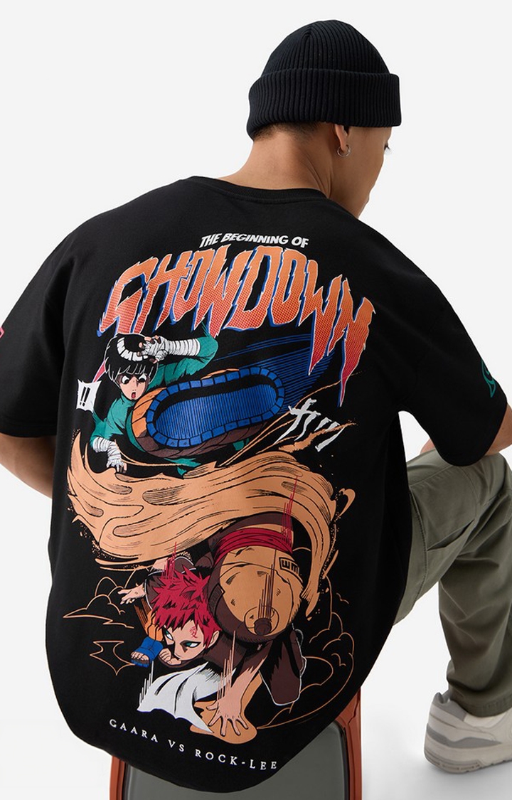 Men's Naruto Gaara Vs Lee Oversized T-Shirts