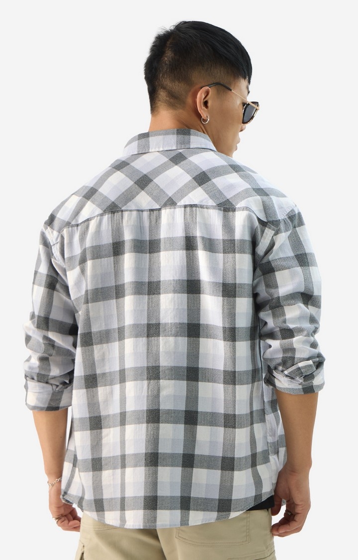 Men's Plaid: Charcoal Mist Men's Relaxed Shirts