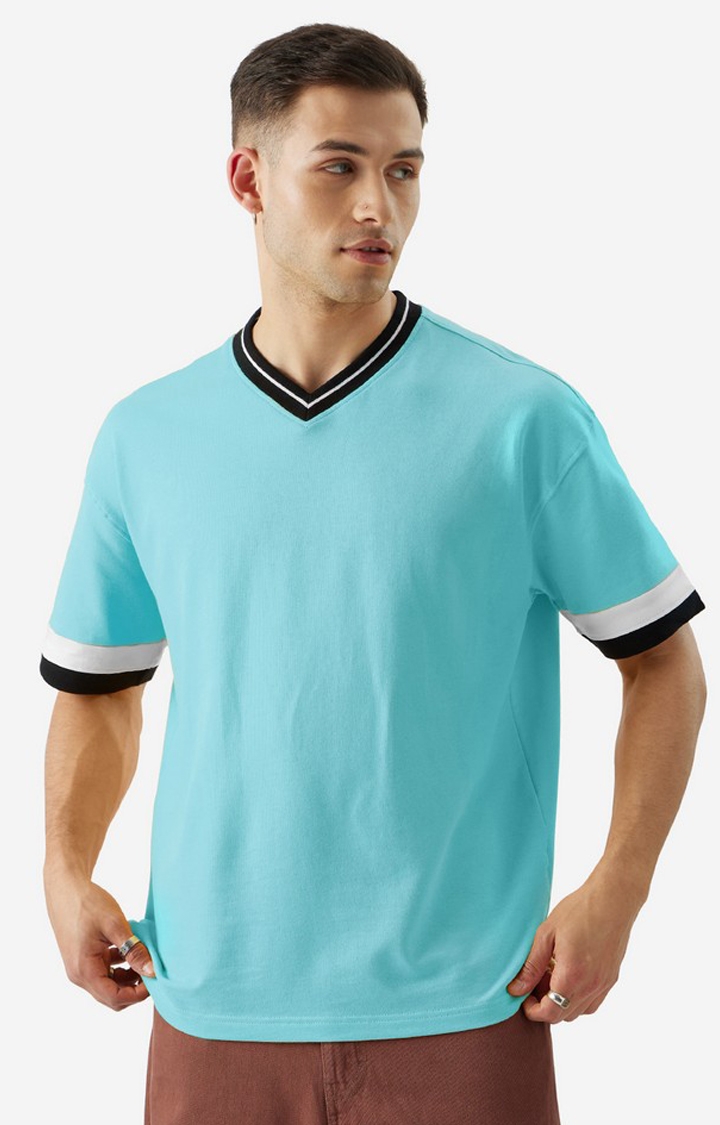 Men's Blue Breeze Oversized T-Shirts