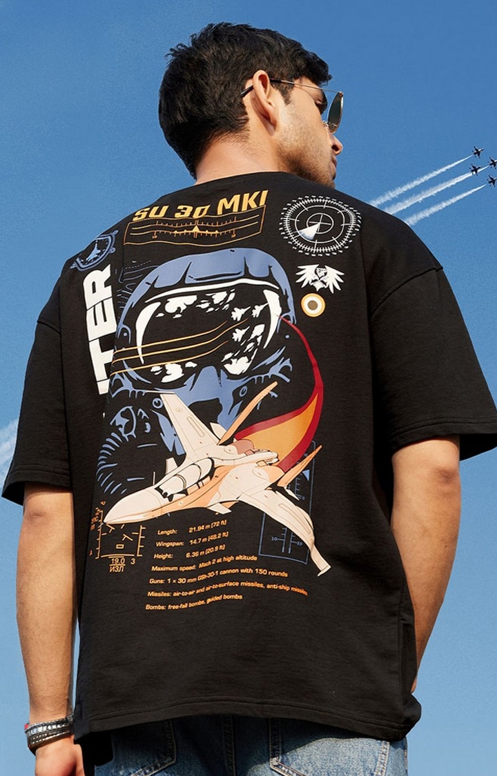 Men's Fighter: Ace Of Altitude Oversized T-Shirt