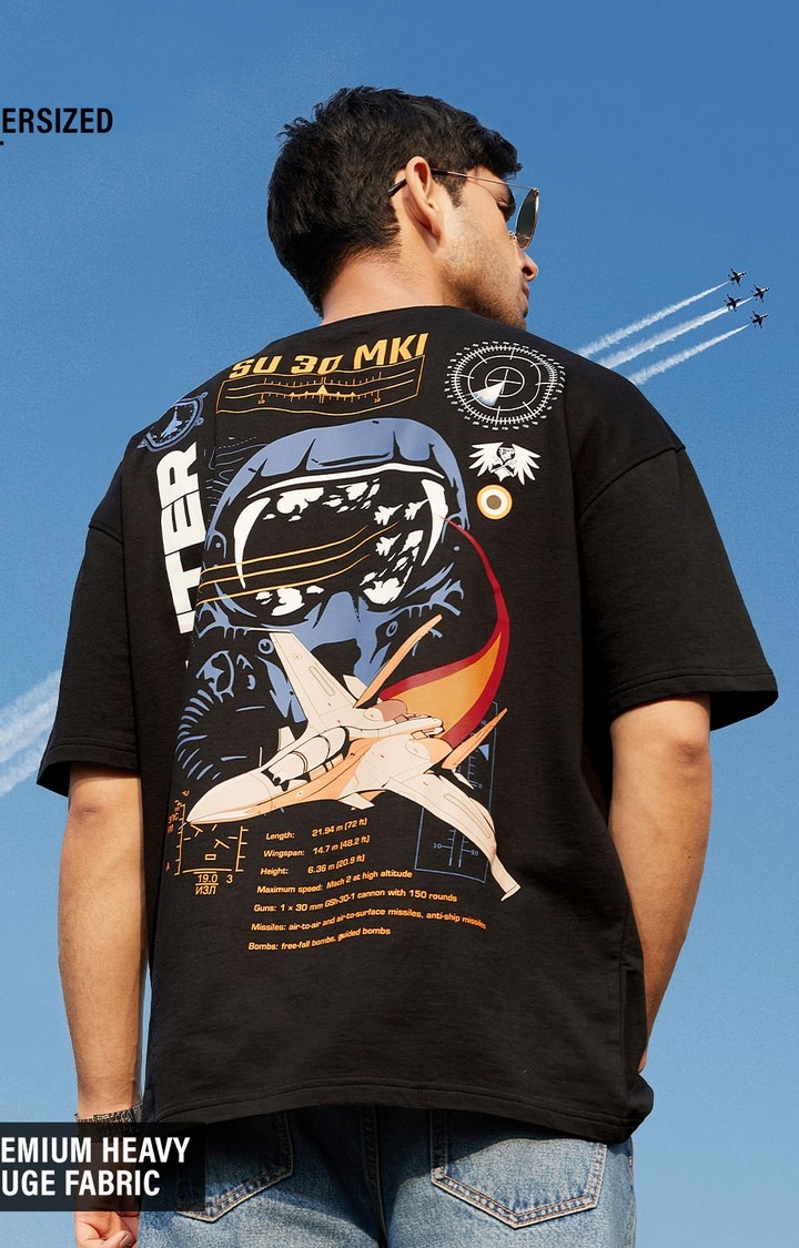 The Souled Store | Men's Fighter: Ace Of Altitude Oversized T-Shirt
