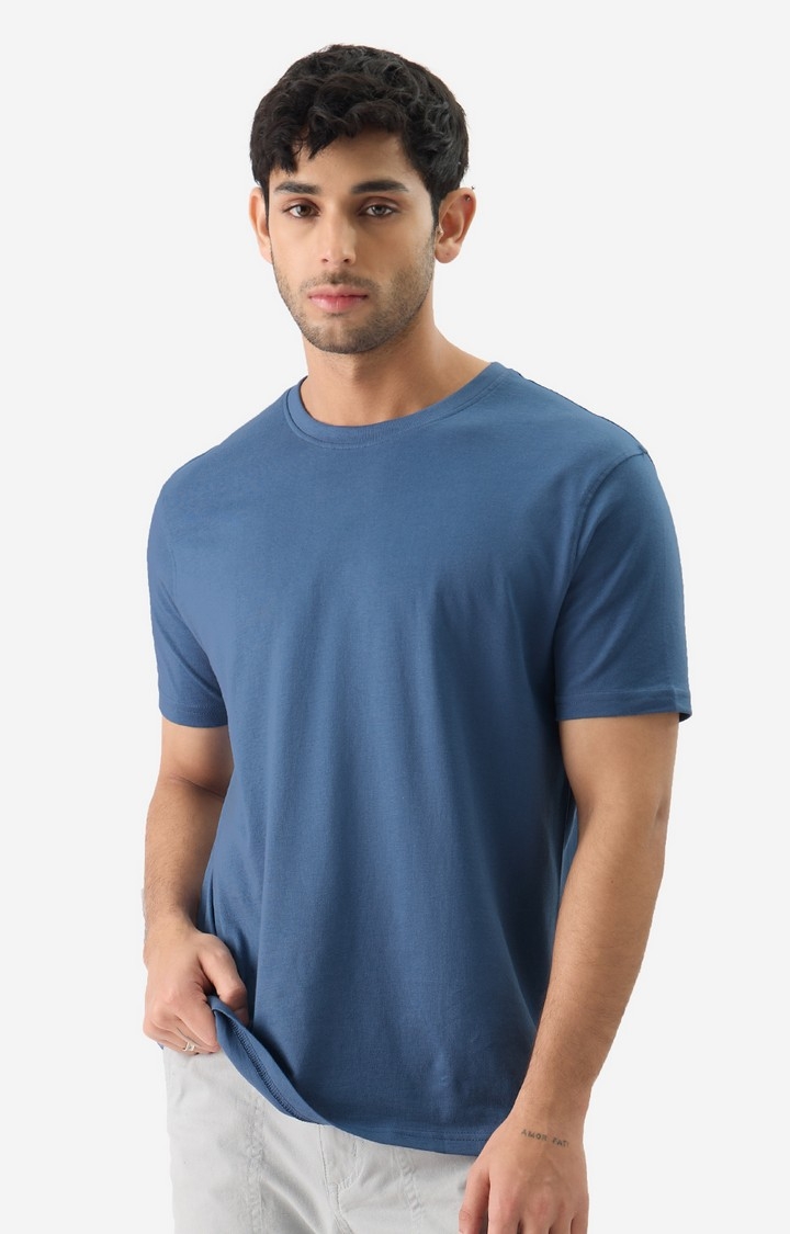 The Souled Store | Men's Classic Sustainable Tee: Indigo Bliss T-Shirt