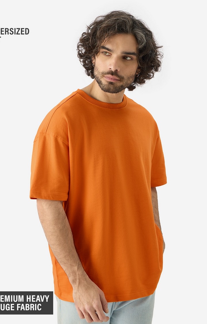 Men's Solids: Orange Blaze Oversized T-Shirt