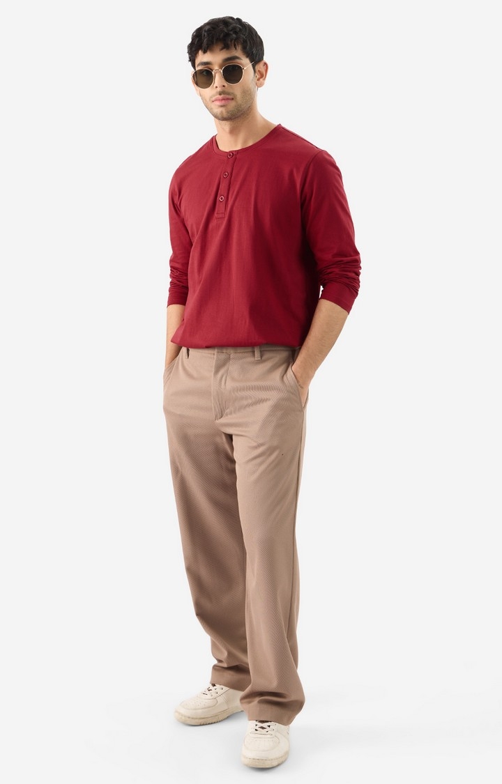 Men's Solids: Superhero Red Henley T-Shirt