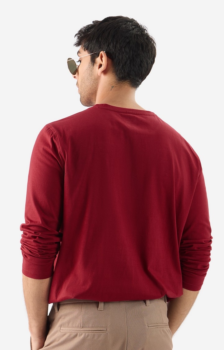 Men's Solids: Superhero Red Henley T-Shirt