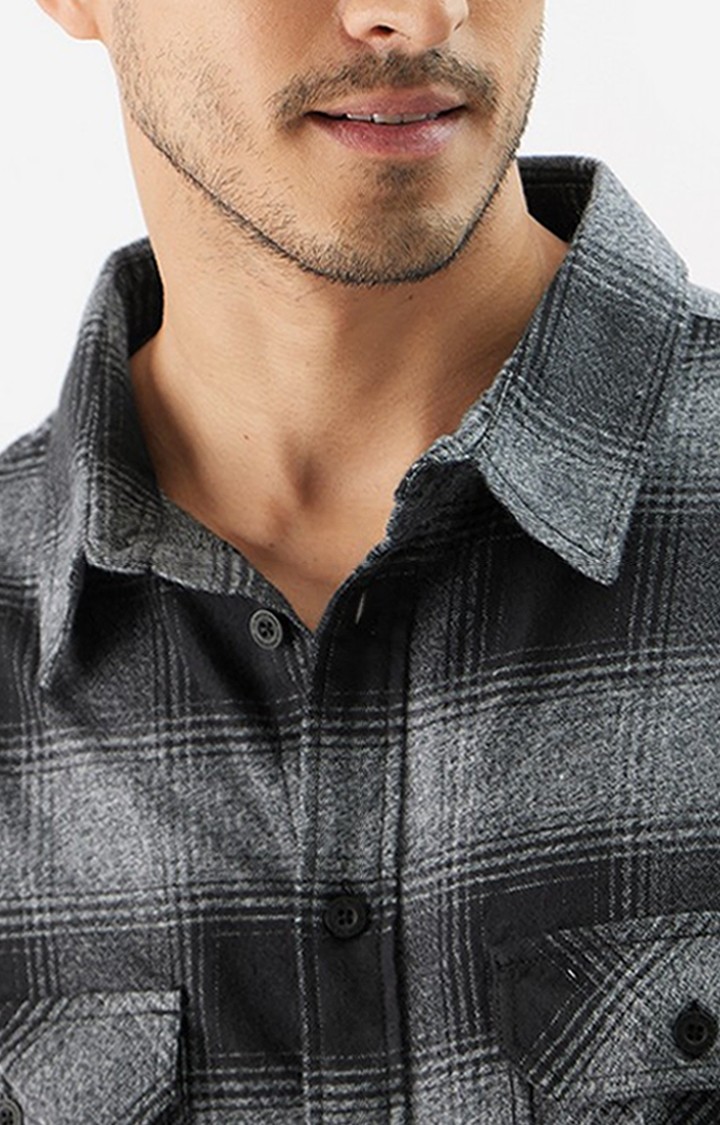 Men's Plaid: Charcoal Men's Utility Shirts