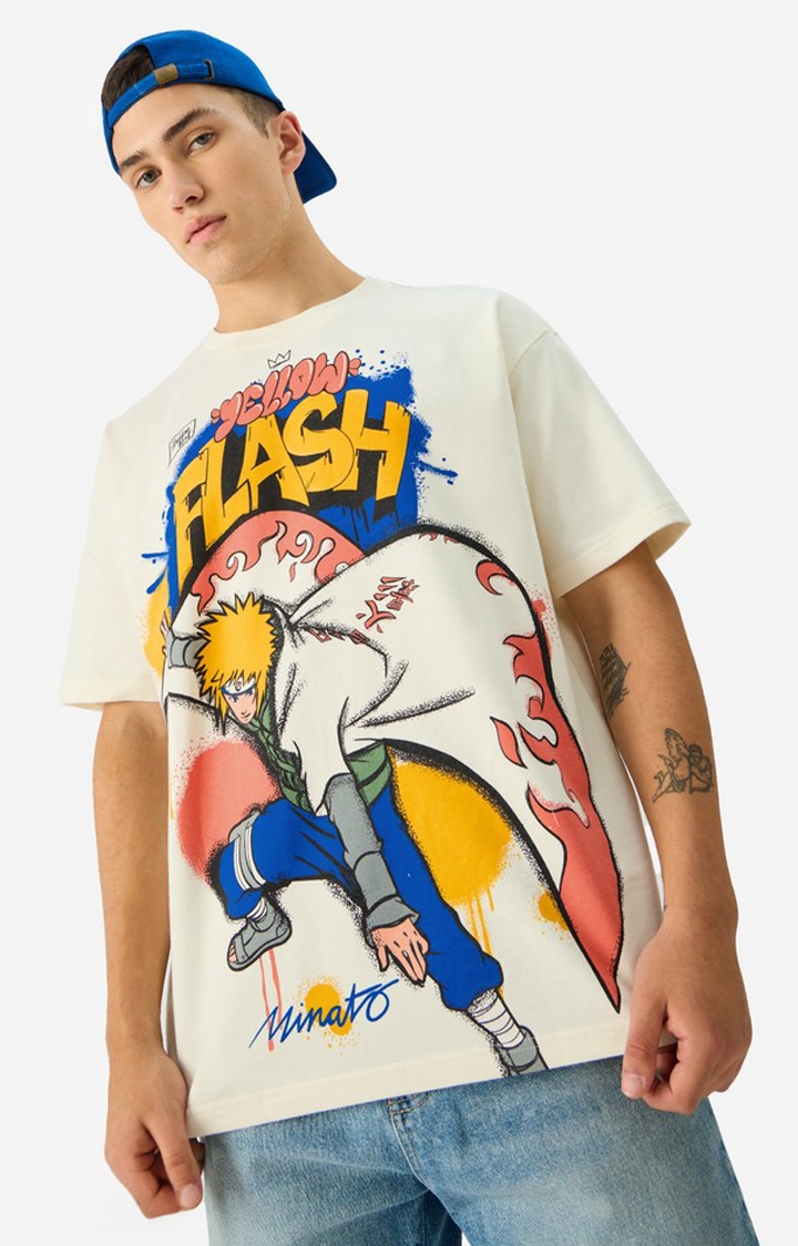 The Souled Store | Men's Naruto Yellow Flash Oversized T-Shirts