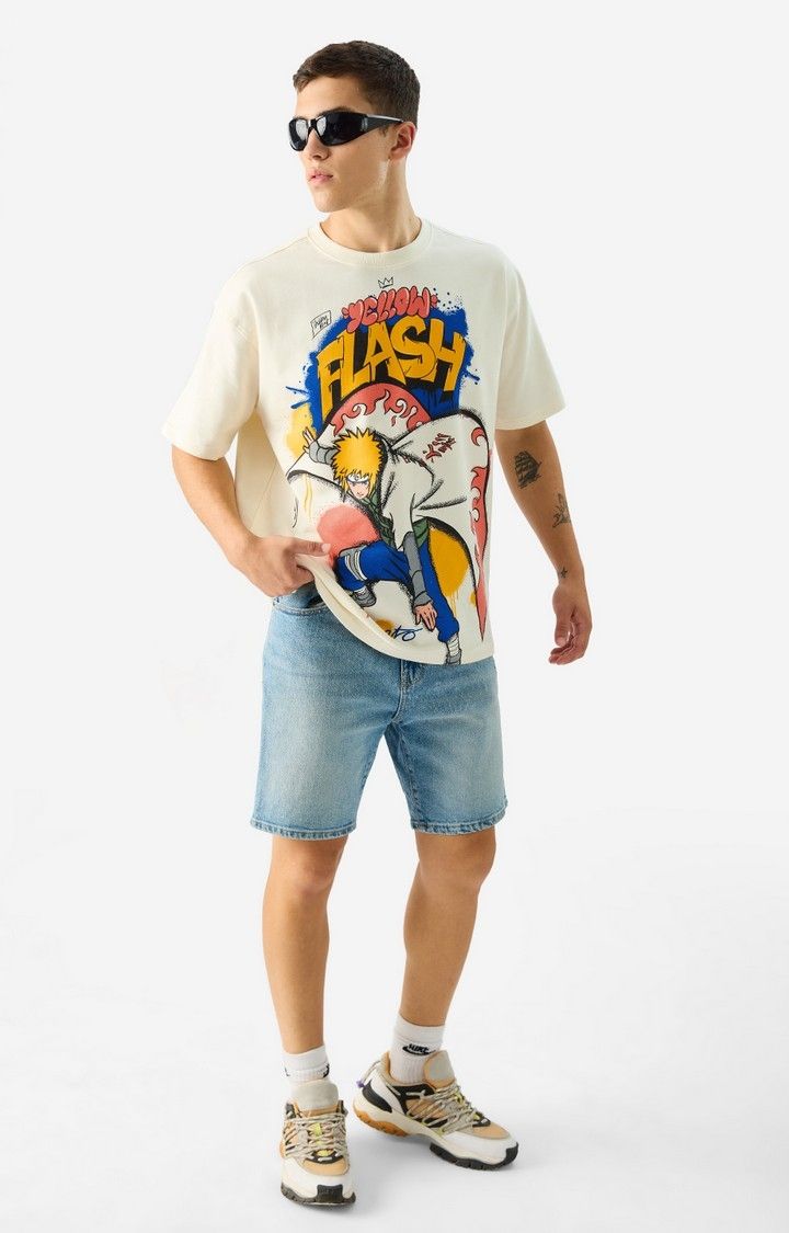 Men's Naruto Yellow Flash Oversized T-Shirts