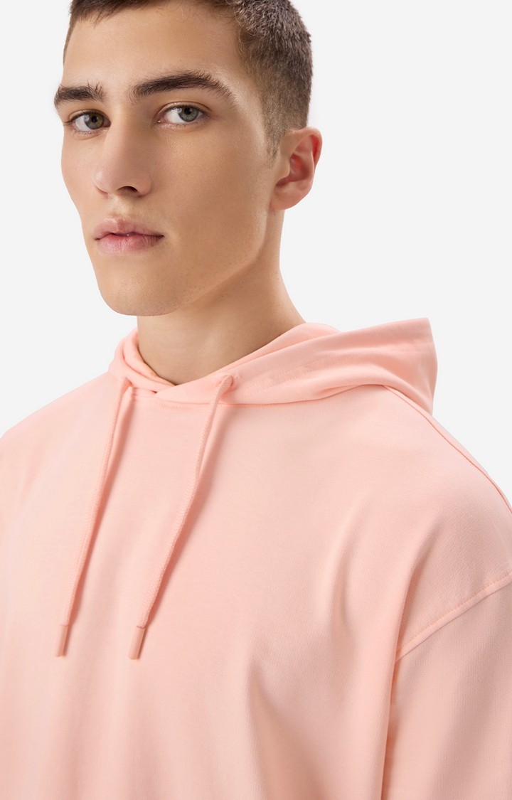 Men's Solids Nude Pink Hooded T-Shirts