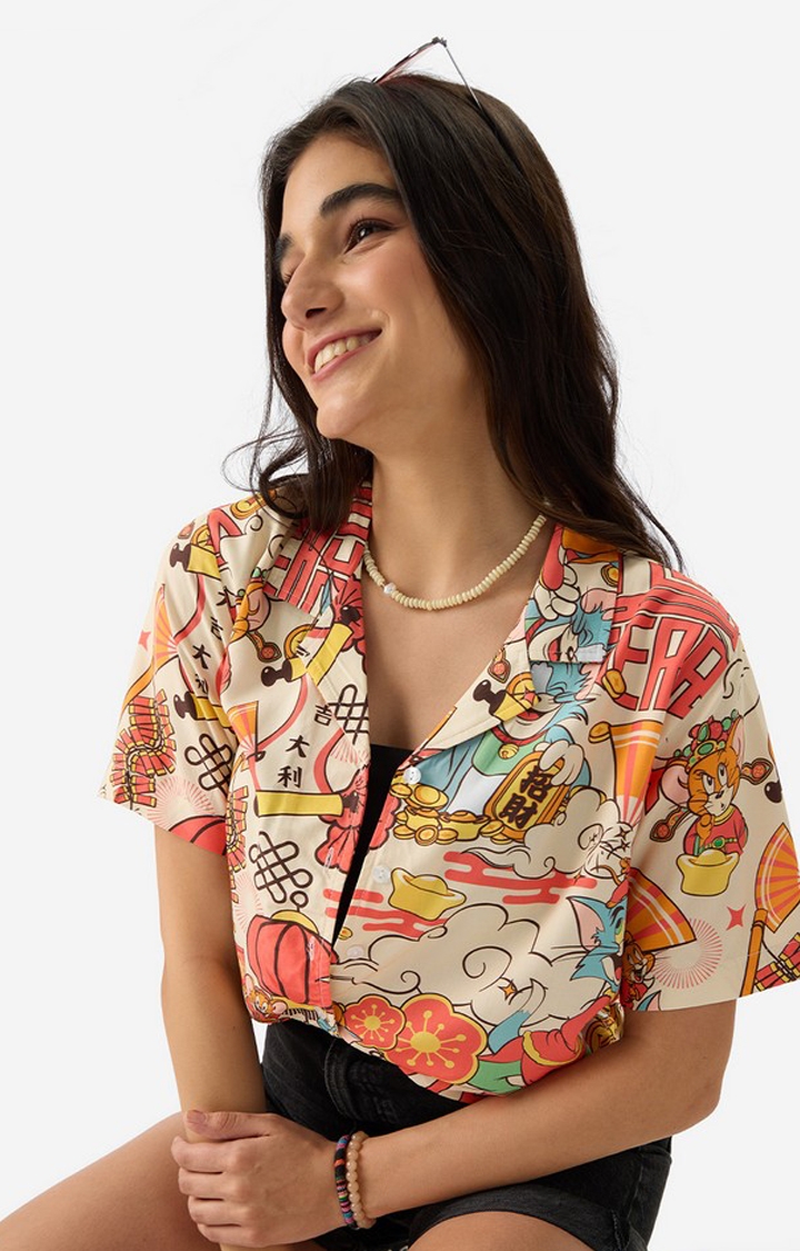 The Souled Store | Women's Tom And Jerry New Year  Summer Oversized Shirt
