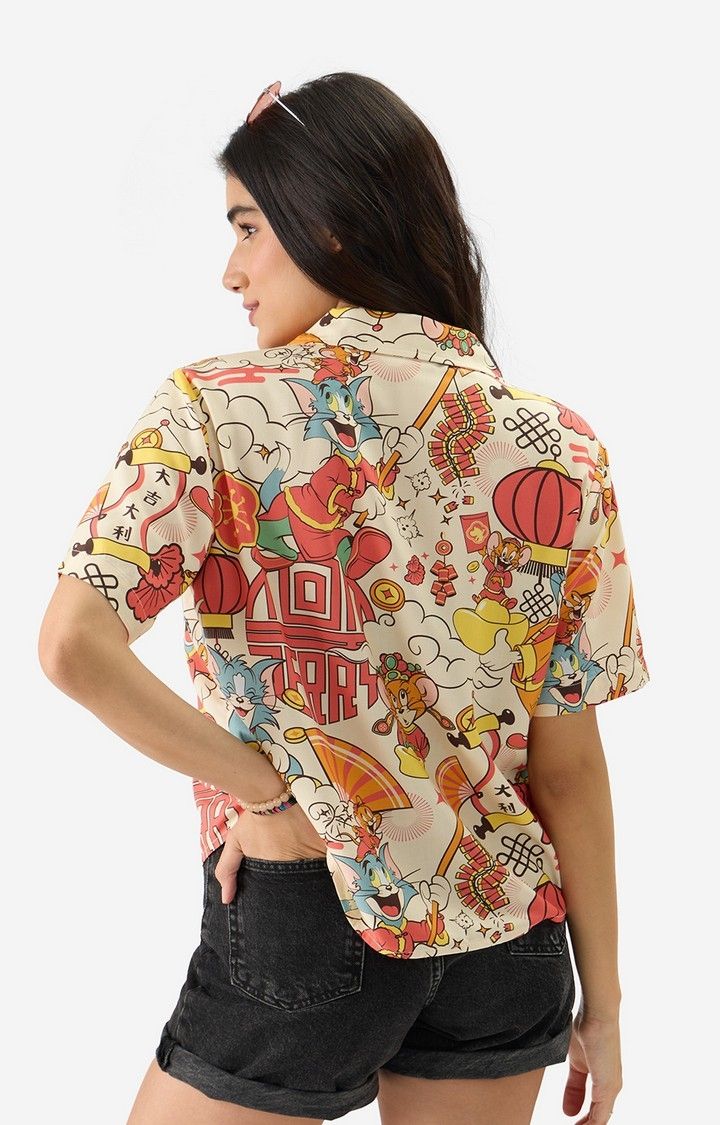 Women's Tom And Jerry New Year  Summer Oversized Shirt
