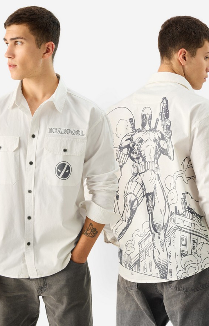 The Souled Store | Men's Deadpool Logo Utility Casual Shirt